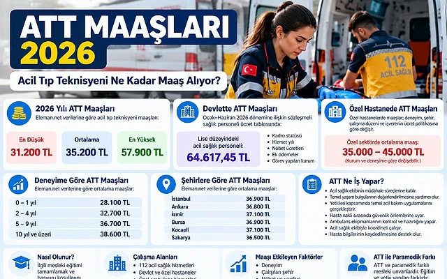 2026 ATT maaşları ve acil tıp teknisyeni ücretleri 2026 yılı ATT maaşları ve acil tıp teknisyeni ücretleri hakkında detaylı bilgi tablosu.