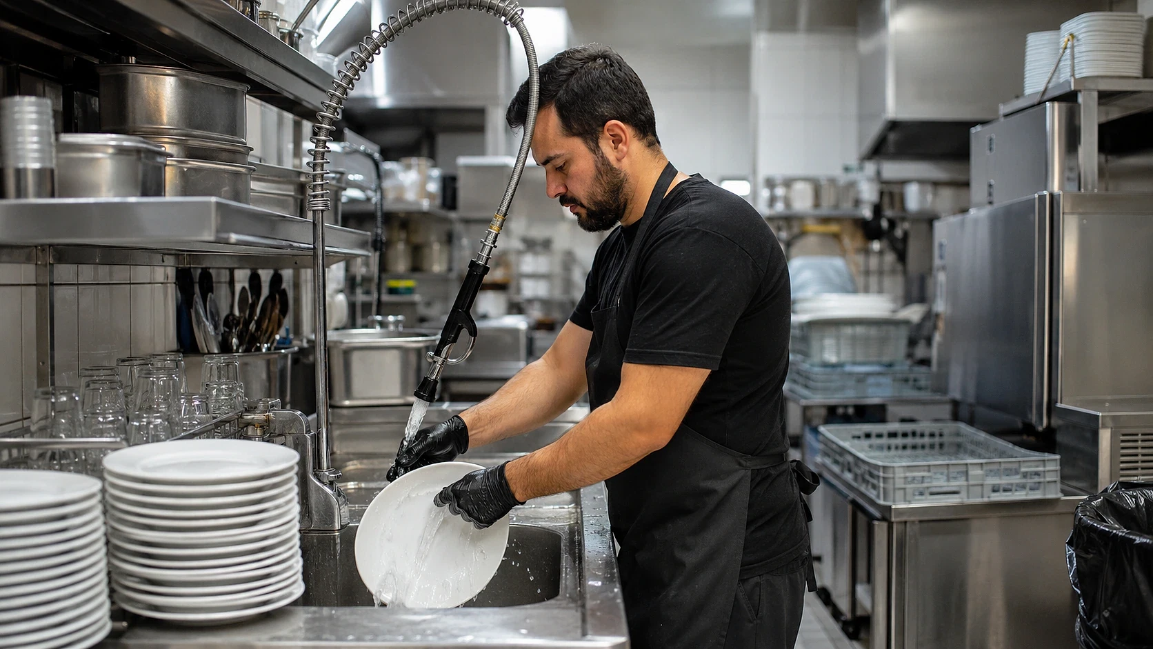 Bulaşıkçı Nedir ve Nasıl Olunur? Bulaşıkçı, restoran mutfağında tabakları yıkayan bir çalışan.