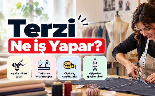 Terzi maaşları ve görevleri hakkında bilgi Terzi, kumaş kesimi ve dikiş yaparak kişiye özel giysiler hazırlar.