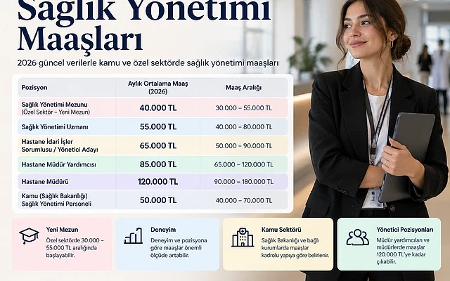 Sağlık yönetimi maaşları 2026 verileri 2026 sağlık yönetimi maaşlarıyla ilgili güncel veriler ve pozisyonlar.