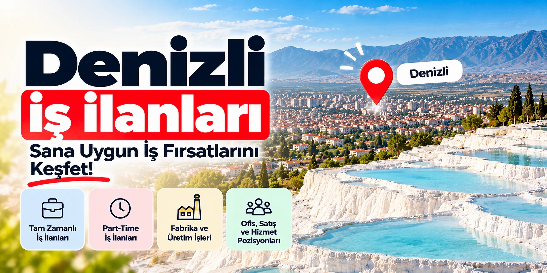 Denizli 2026 iş ilanları ve başvuru rehberi Denizli'nin doğal güzellikleri ve iş ilanları hakkında bilgi veren kapak görseli.