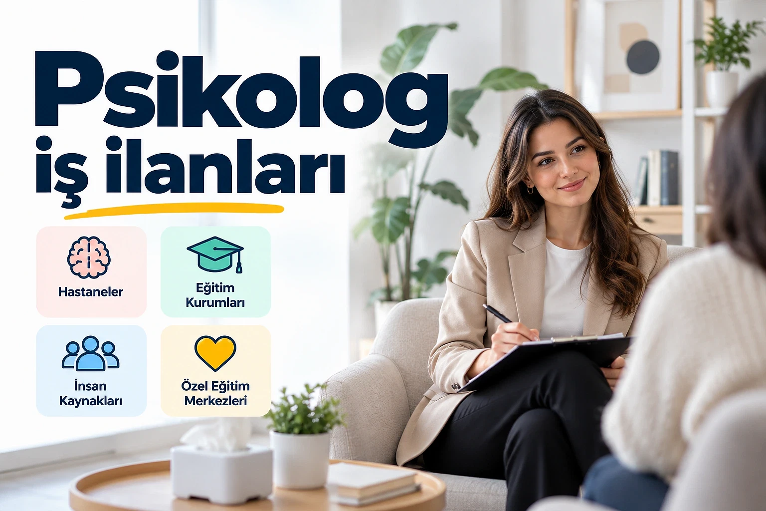 Psikolog iş ilanları ve maaşlar hakkında bilgi Psikolog iş ilanları hakkında güncel bilgiler ve başvuru şartları sunan bir rehber görseli.